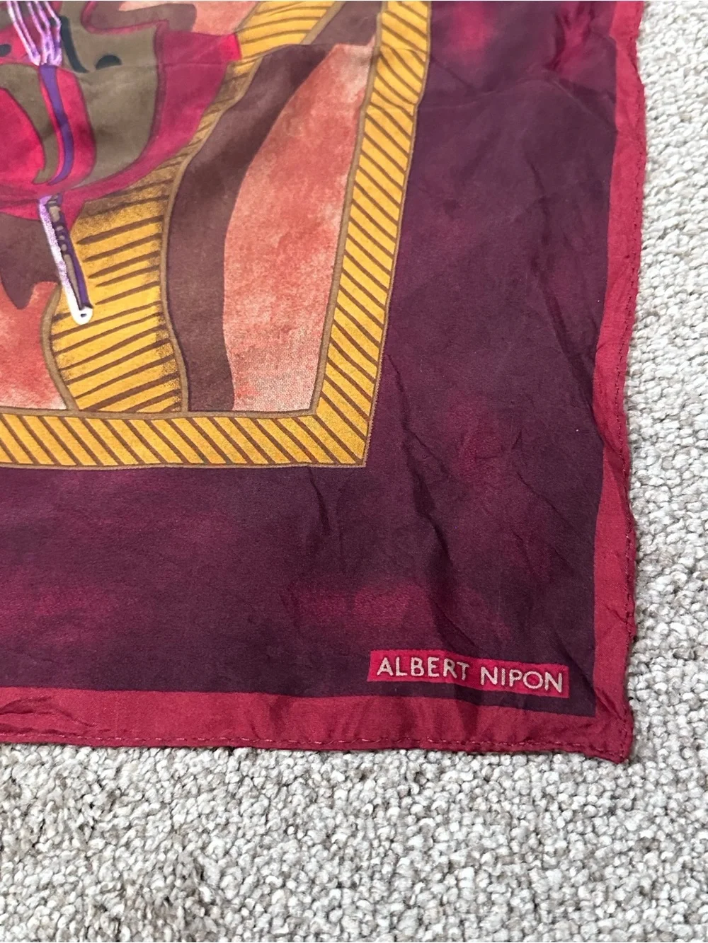 Vintage Albert Nipon Silk Musical Instrument Scarf